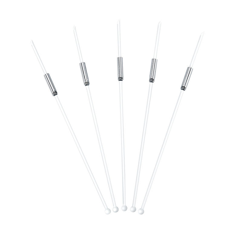 Witte set van 5 geurverdrijvers met zilveren houders.