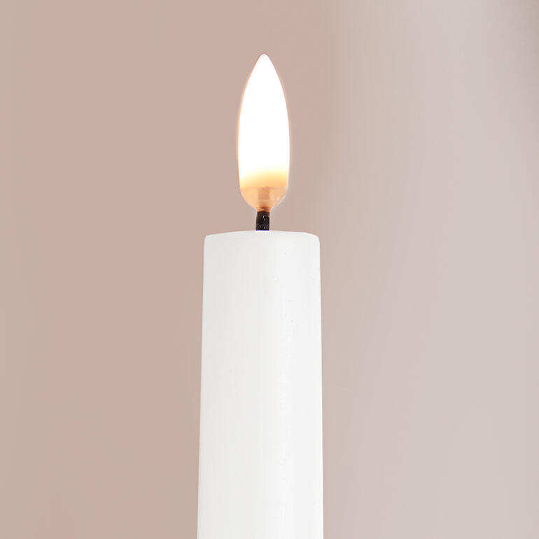 UYUNI Lighting led-staafkaars, set van 2 Witte LED-stabkaars met flikkerende punt.
