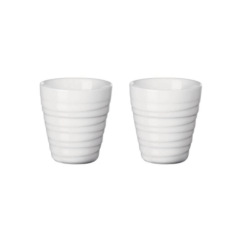 Espressomok, set van 2 Twee porseleinen espressokopjes in een minimalistisch ontwerp.