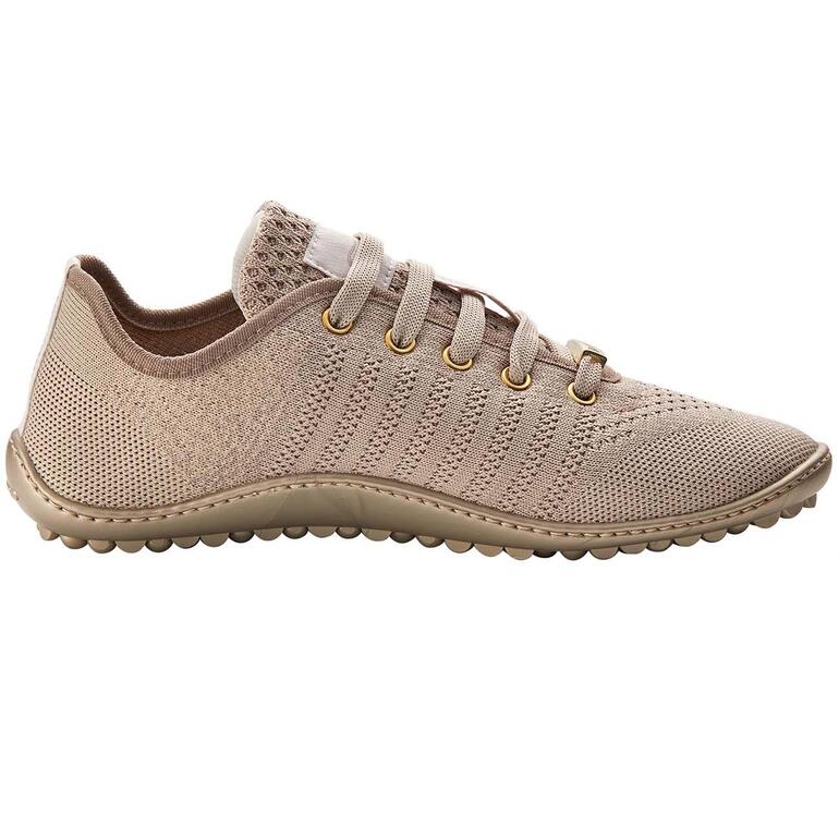 Barfuß-leguano Sneaker in beige, zijaanzicht met veters.