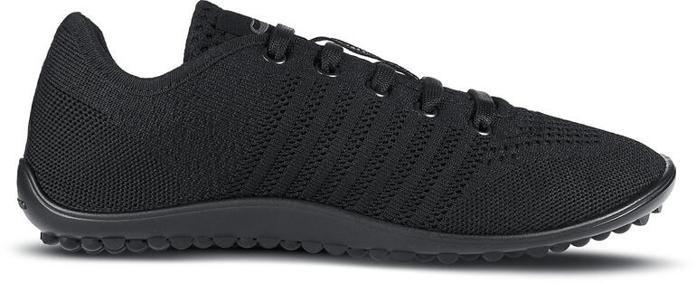 Barfuß-leguano Sneaker in zwart, zijaanzicht zonder zool.