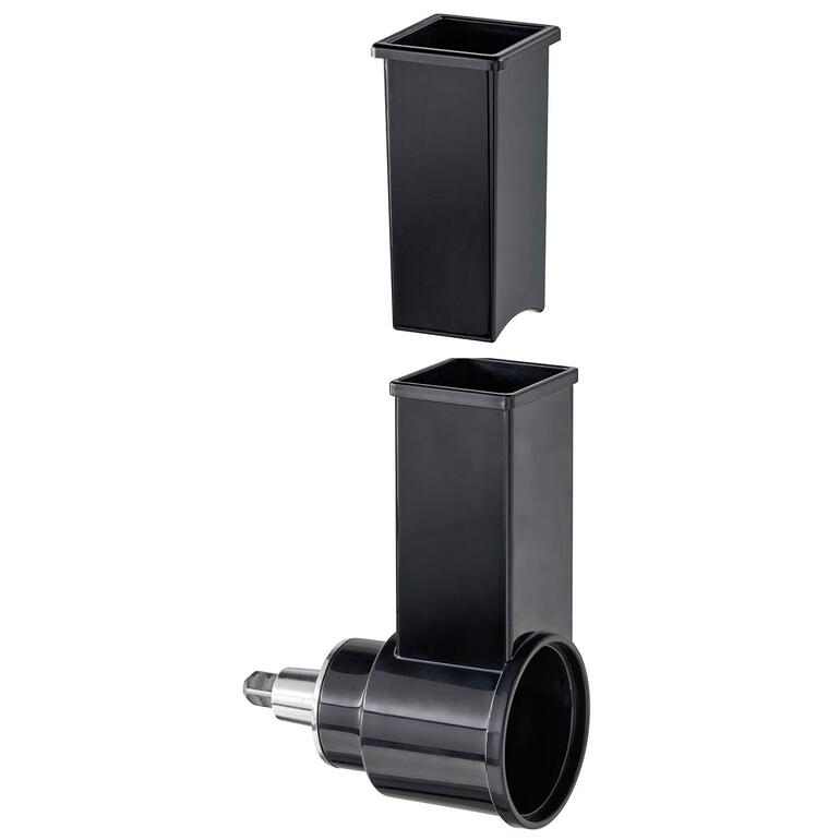 Twee zwarte containers van de Multi-Rasp, één daarvan is verwijderbaar