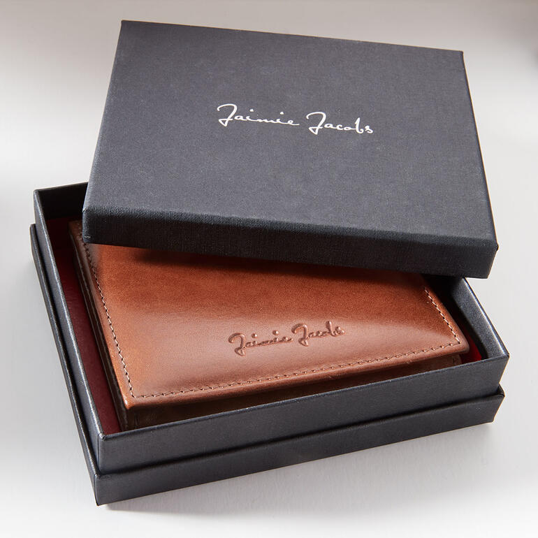 Bruine Magic Wallet in elegante cadeauverpakking.