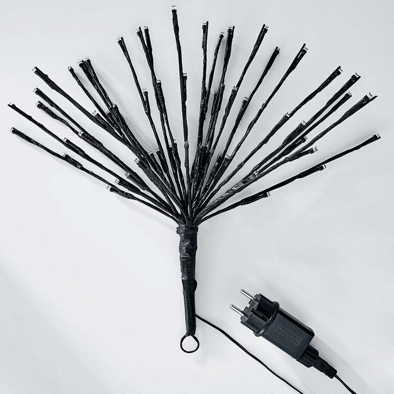 Detailweergave van de Polarster lichtenketting voor een neutrale achtergrond.