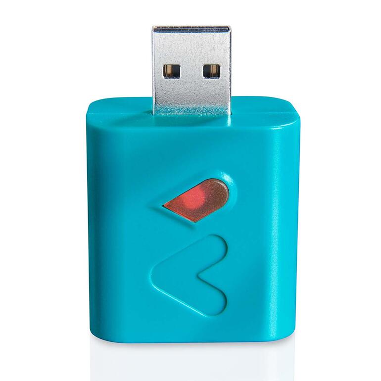 Ideaal voor iPhones, Android-smartphones, tablets/iPads, smartwatches, AirPods, bluetooth-hoofdtelefoons, ... Close-up van een accubespaarder in heldere kleuren.