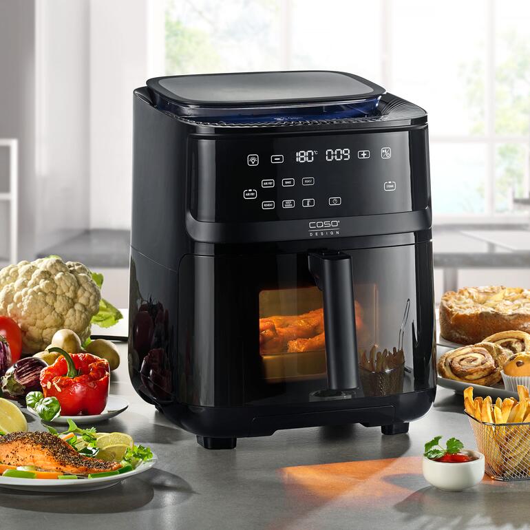CASO AirFry & Steam 700 - Hot air fryer & steamer - food is crispy on the outside & juicy on the inside