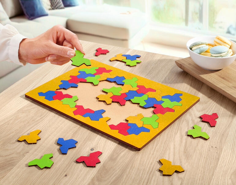 EinStein puzzel wordt gelegd