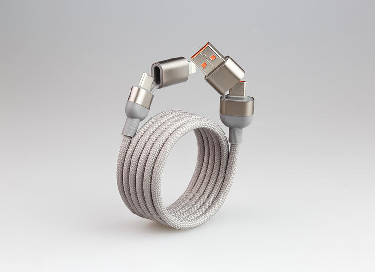 4in1 magnetische data- en oplaadkabel, elegant gevlochten ontwerp