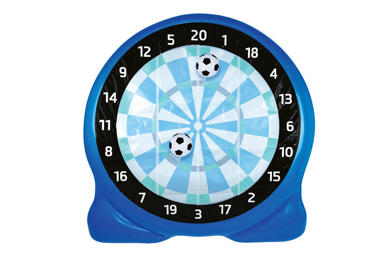 Close-up van een voetbal-dart doel met punten.