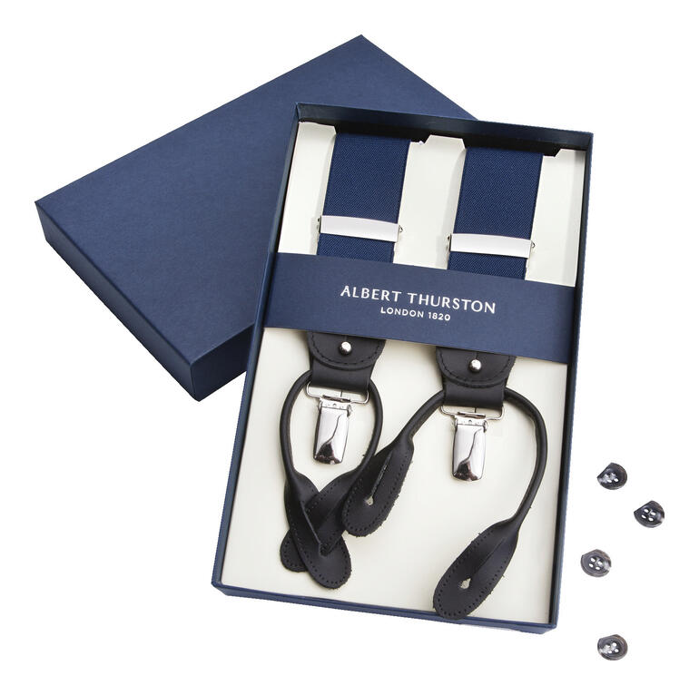 Albert Thurston bretels in cadeauverpakking met knopen.