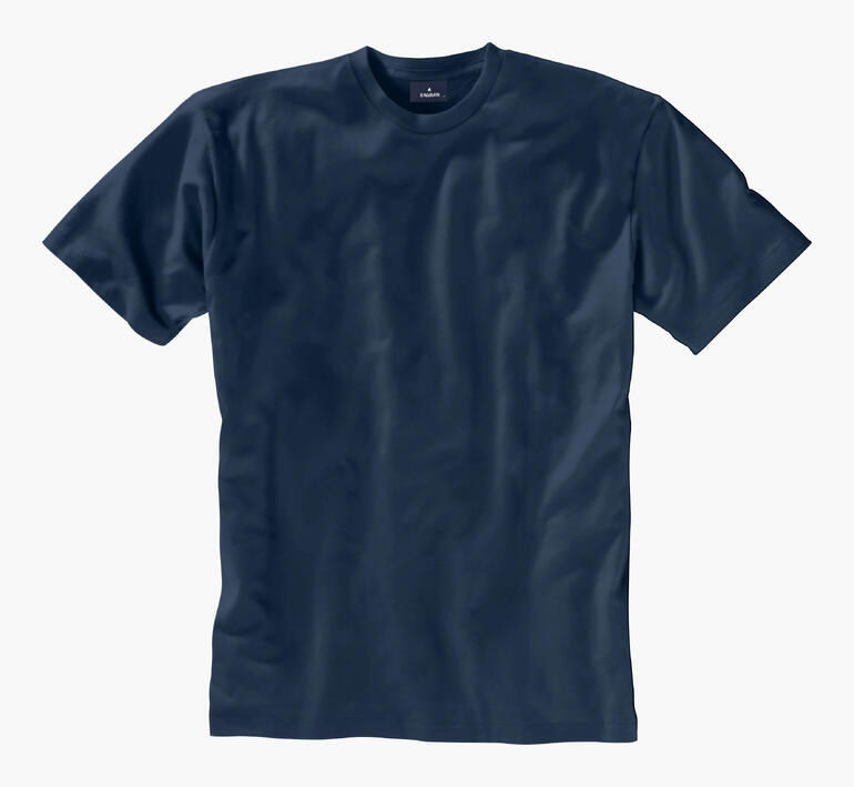 Donkerblauw 155 g-Ragman T-shirt op een witte achtergrond.
