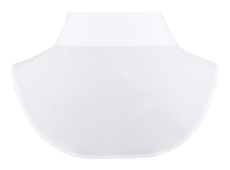 van Laack blousekraag, wit Achteraanzicht van een witte blousekraag op een zwart model.