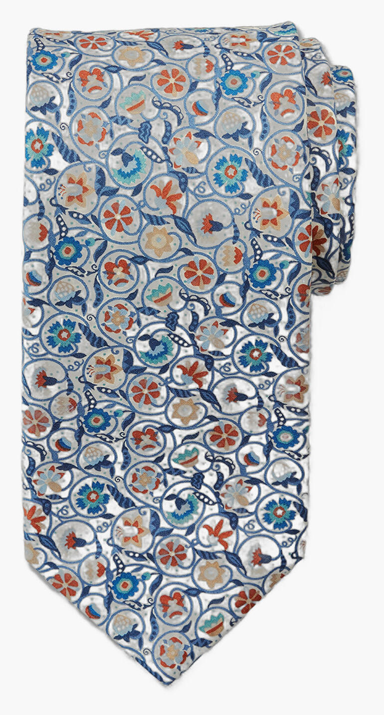 Kleurige Ascot Liberty™ stropdas met bloemmotief.