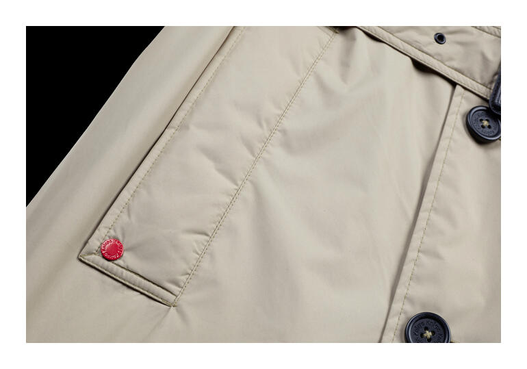 Knirps® regen-trenchcoat, heren Detailopname van de kraag van een Knirps regen trenchcoat voor heren