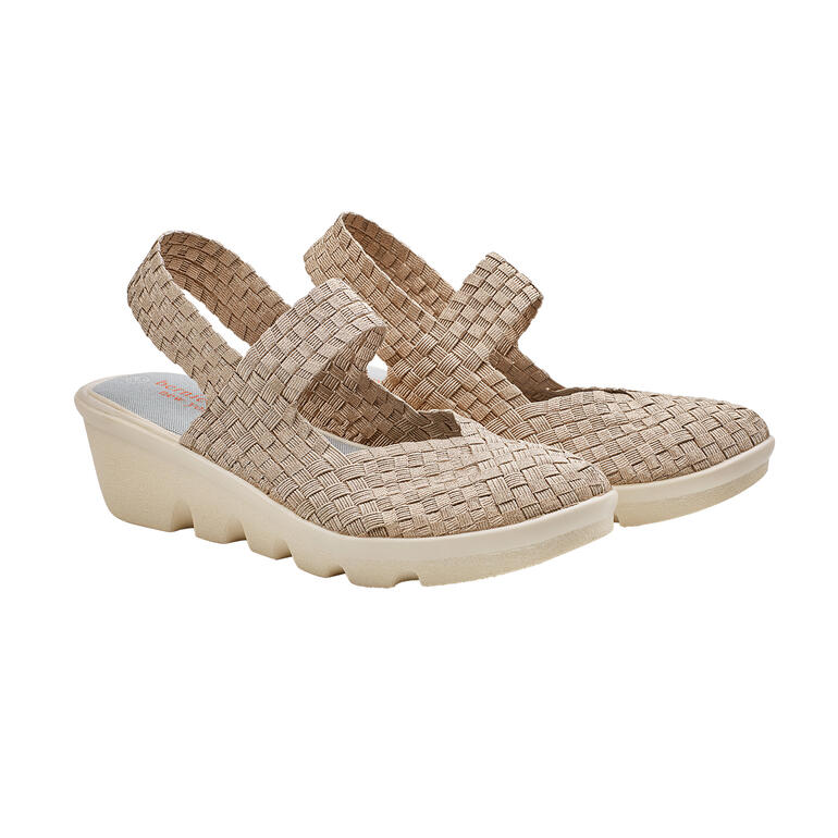 Bernie mev. gevlochten sling wedges, paar in Goud