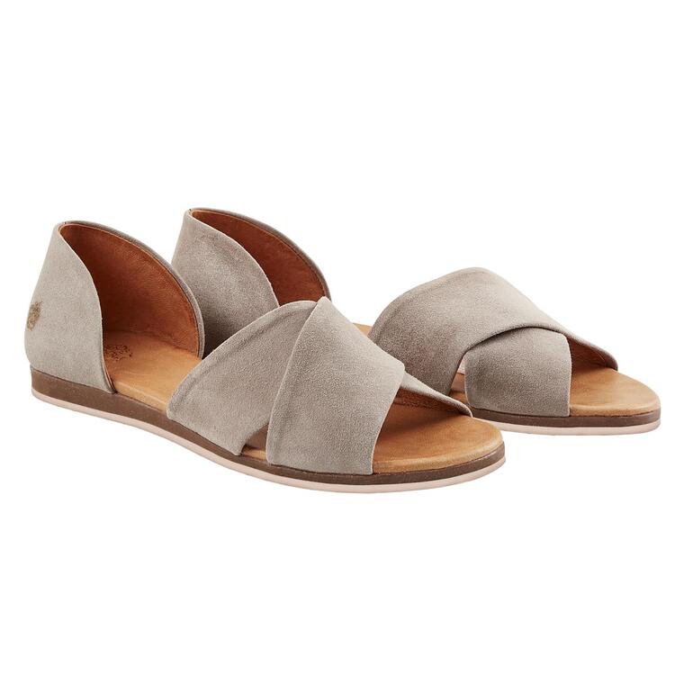 grijs Grijze Apple of Eden kruisbandensandaal van nubuck.