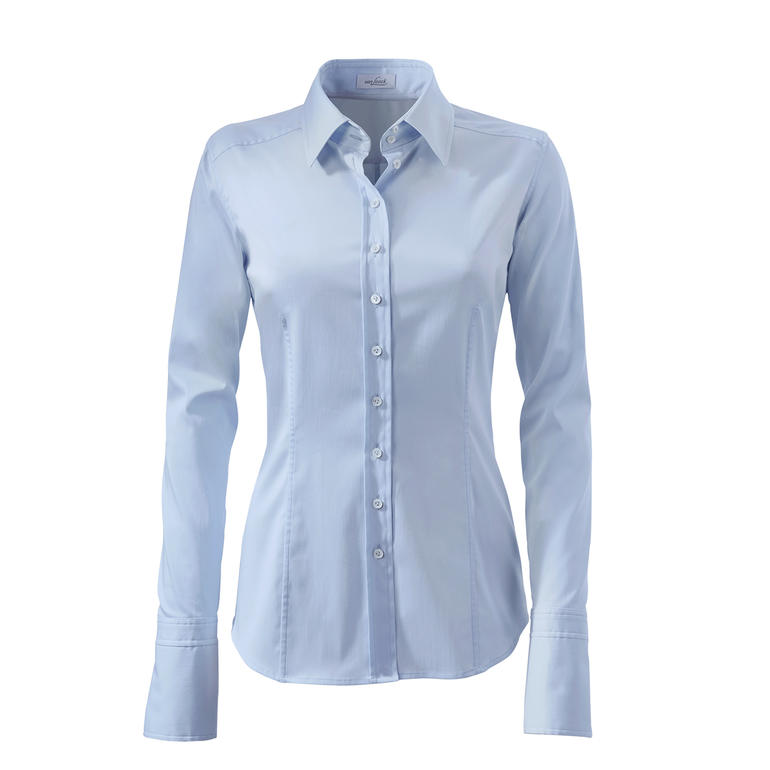 Lichte blouse met smalle snit en knopen, elegant gedrapeerd.