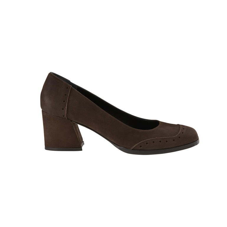 Marta Ray pumps met 6 cm hoge hak, bruin Zijaanzicht van de 6-cm-pumps van Marta Ray op een witte achtergrond.