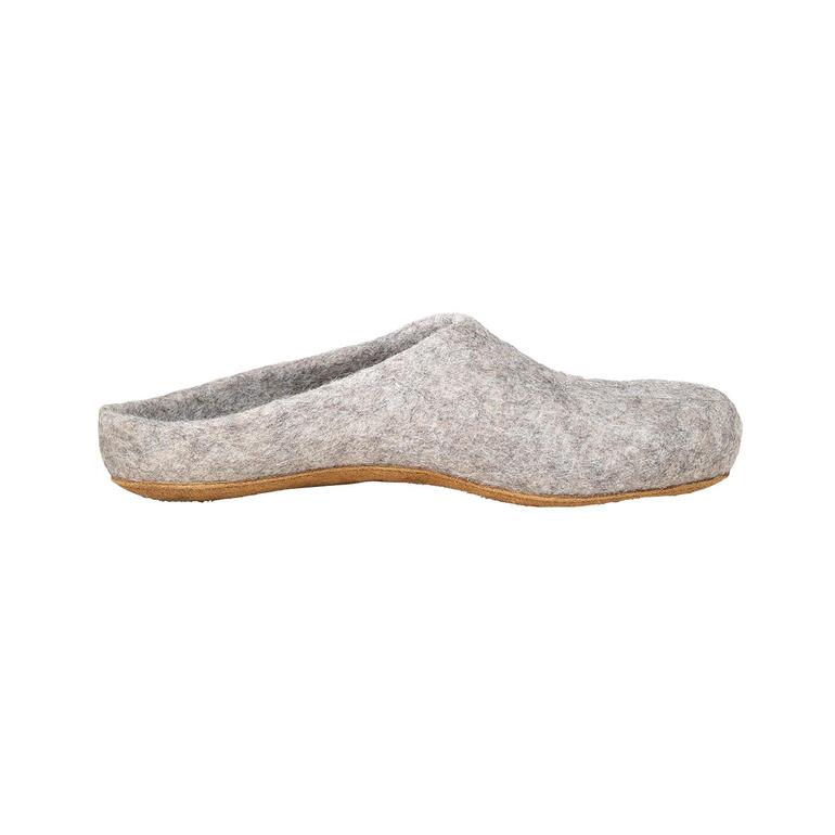 Magicfelt pantoffels van alpacawol Magicfelt alpaka pantoffel in grijs van de zijkant