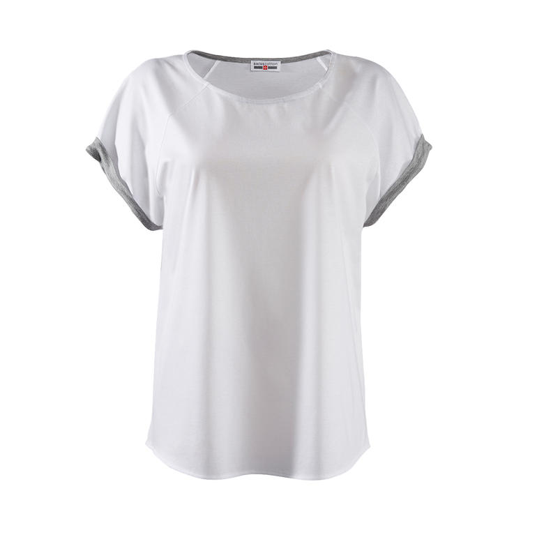 Vooraanzicht van het grijze damespyjama shirt, casual.
