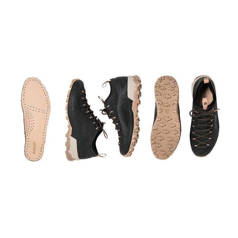 Verschillende hoeken van de Naglev Lifetime sneakers, inclusief inlegzool.