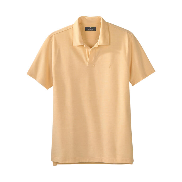 geel Beige herenpolo met kraag en korte mouwen, maat: 50
