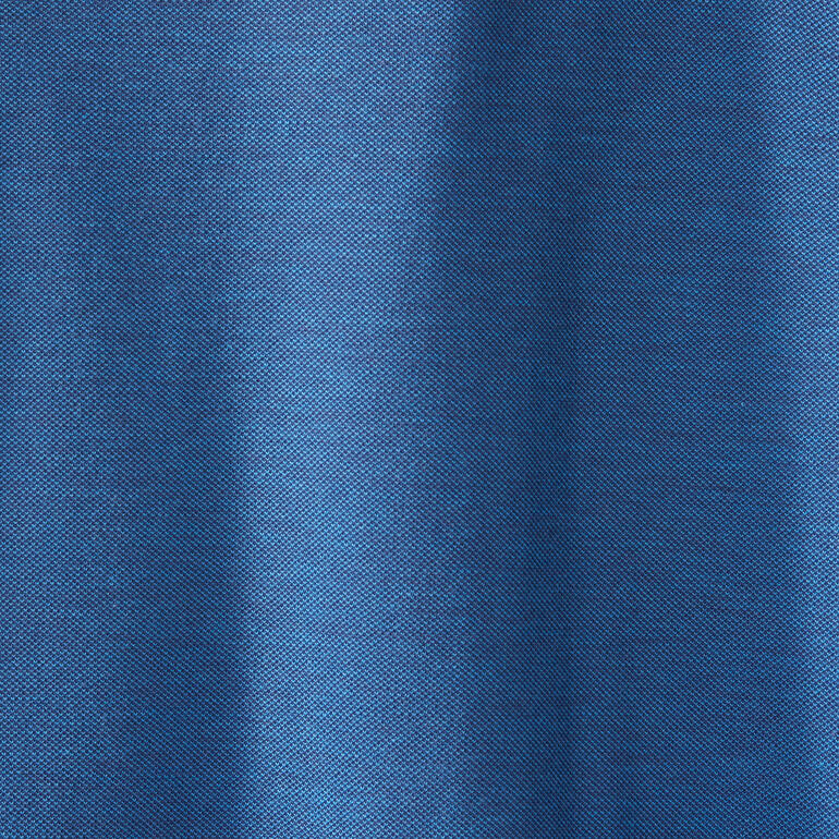 Pima-cotton melange polo-stof in blauw, textuele structuur.