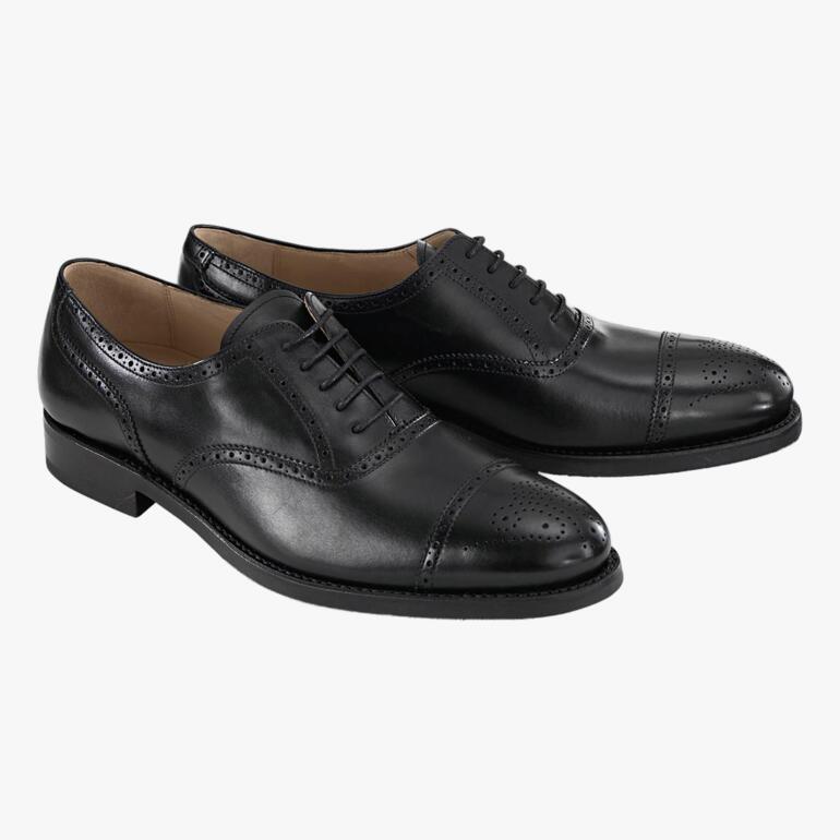 Zwarte Cordwainer business schoen, halfbrogue, maat 41.