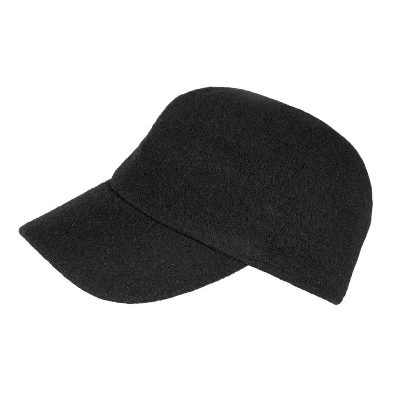 dames, zwart Zwarte Roeckl Walk-cap ligt op een tafel.