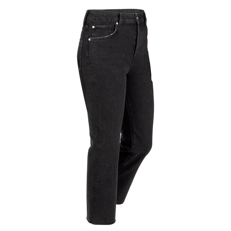 Zwarte cropped jeans van Liu Jo, zijaanzicht.