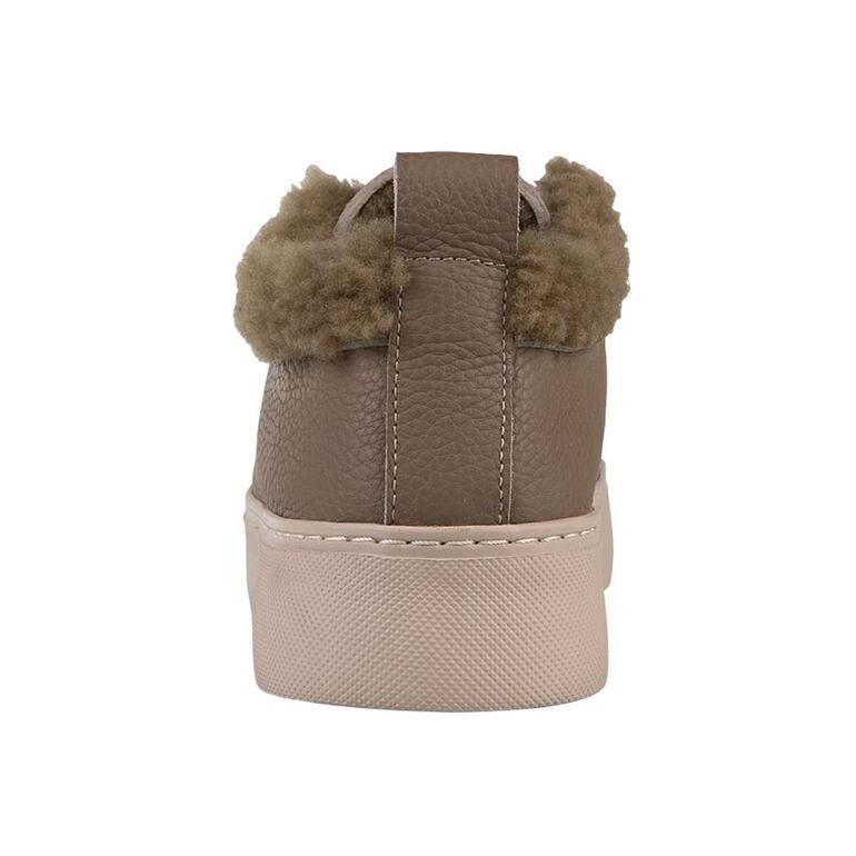 Achteraanzicht van de Chaaya lammy-sneakers met lus op de hiel.