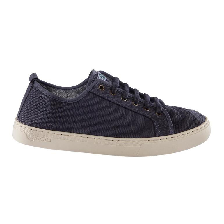 heren, zeeblauw Zijaanzicht van een blauwe canvas sneaker
