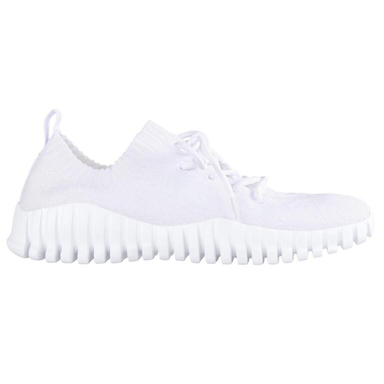 Witte Knit-schoenen van bernie mev. in zijaanzicht.