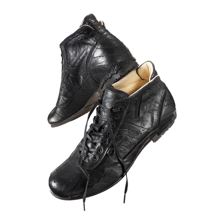 zwart Zwarte Yellow Cab sneakers met kunstlederen bovenmateriaal en veters.