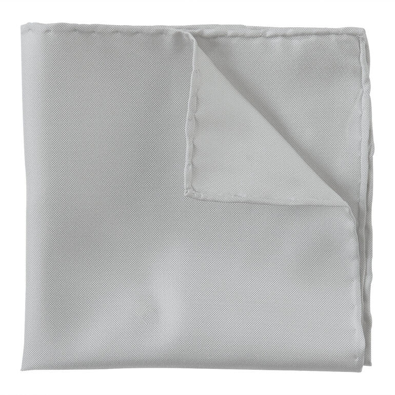 grijs Licht Oxford zijden pochet gevouwen.