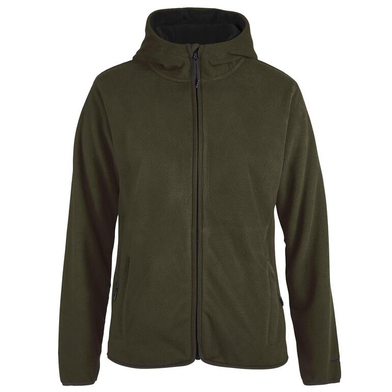 Olijfgekleurd waterdichte fleece-jas voor dames in maat 36.