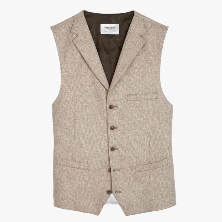 Beige vest met knopen en zakken van Carl Gross