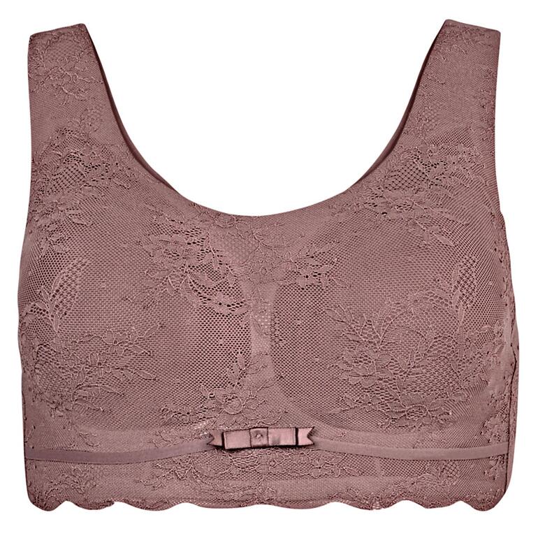 bessen Anita kant bralette in oudroze, voorkant.