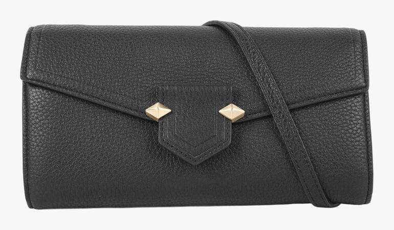 Vooraanzicht van de Pourchet Paris 3-in-1-Bag met gouden details.