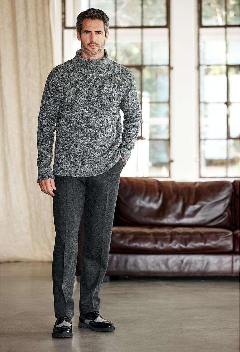 Tom Crean Antarctica-trui Man in designer antracietpullover voor een gezellige achtergrond