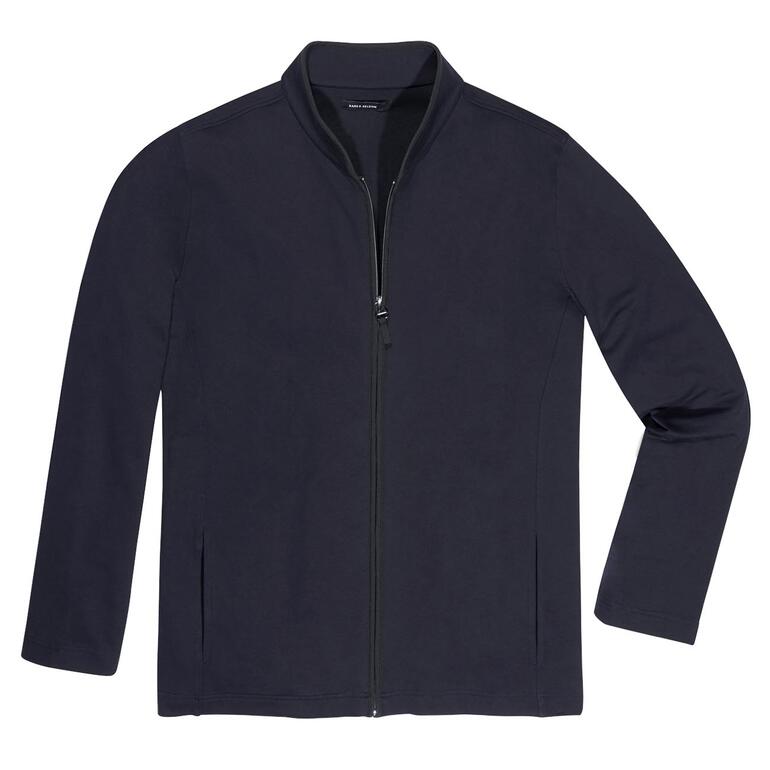 Loungewear jack met rits in donkergrijs.