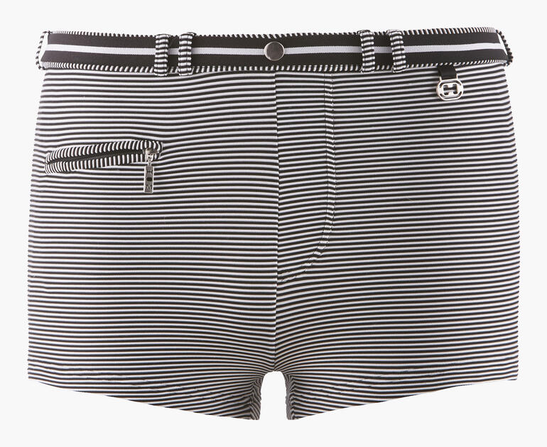 Vooraanzicht van de HOM zwemboxershort met zijrits en strepen