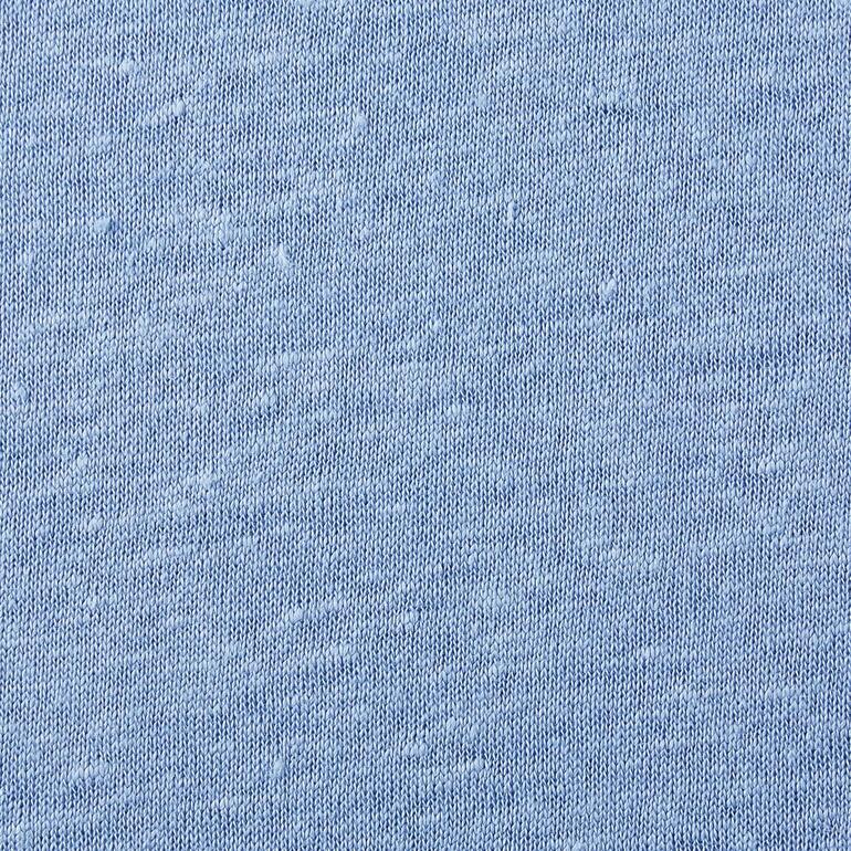 ijsblauw Close-up van een lichtblauwe linnen stof.