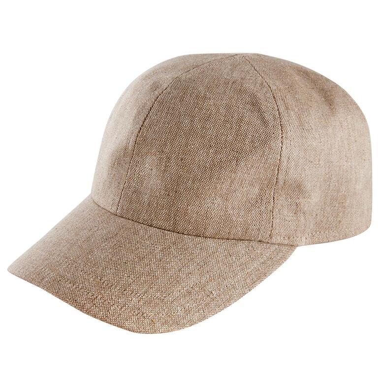 Licht kleurige basecap van stof, close-up.