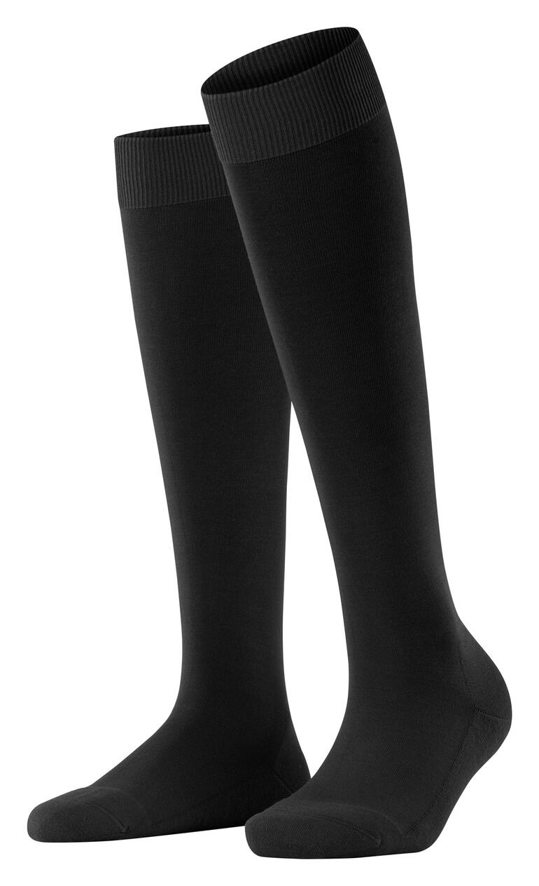 FALKE ClimaWool kniekousen in zwart, paar bestaande uit een linker en een rechter kous