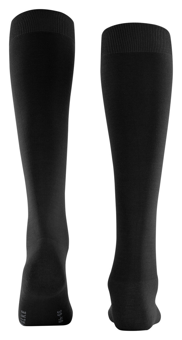FALKE ClimaWool kniekousen in zwart, achterkant met boord