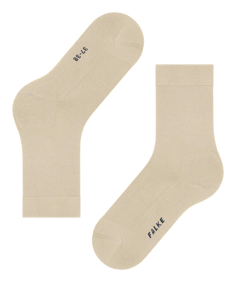 Beige FALKE ClimaWool sokken met versterkte hiel.