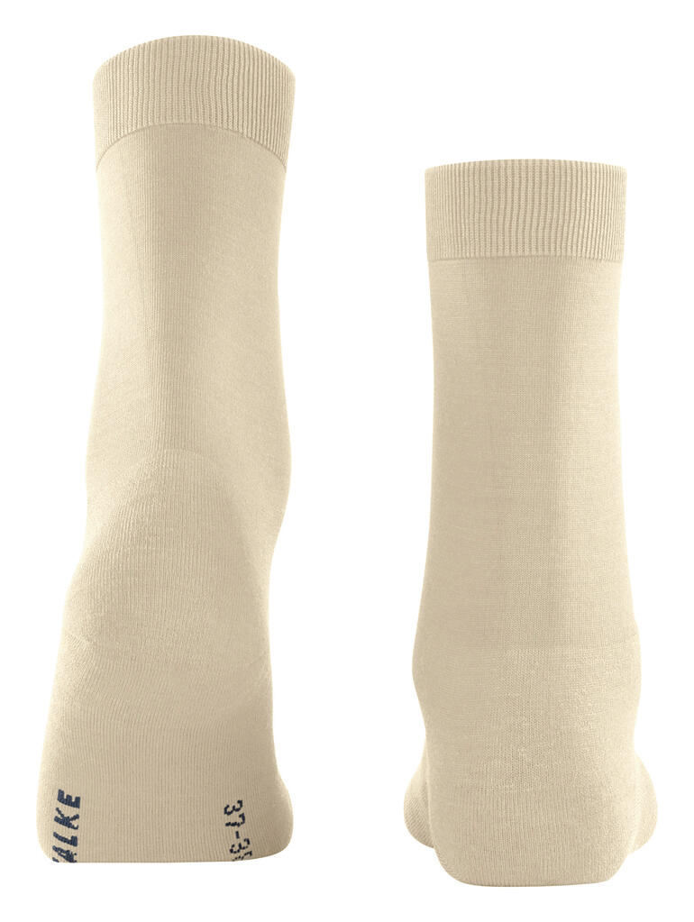Beige FALKE ClimaWool sokken, achterkant.