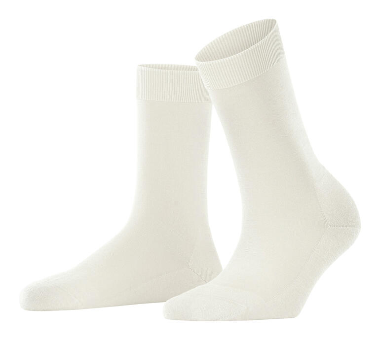 Witte FALKE ClimaWool sokken voor dames, voorkant.