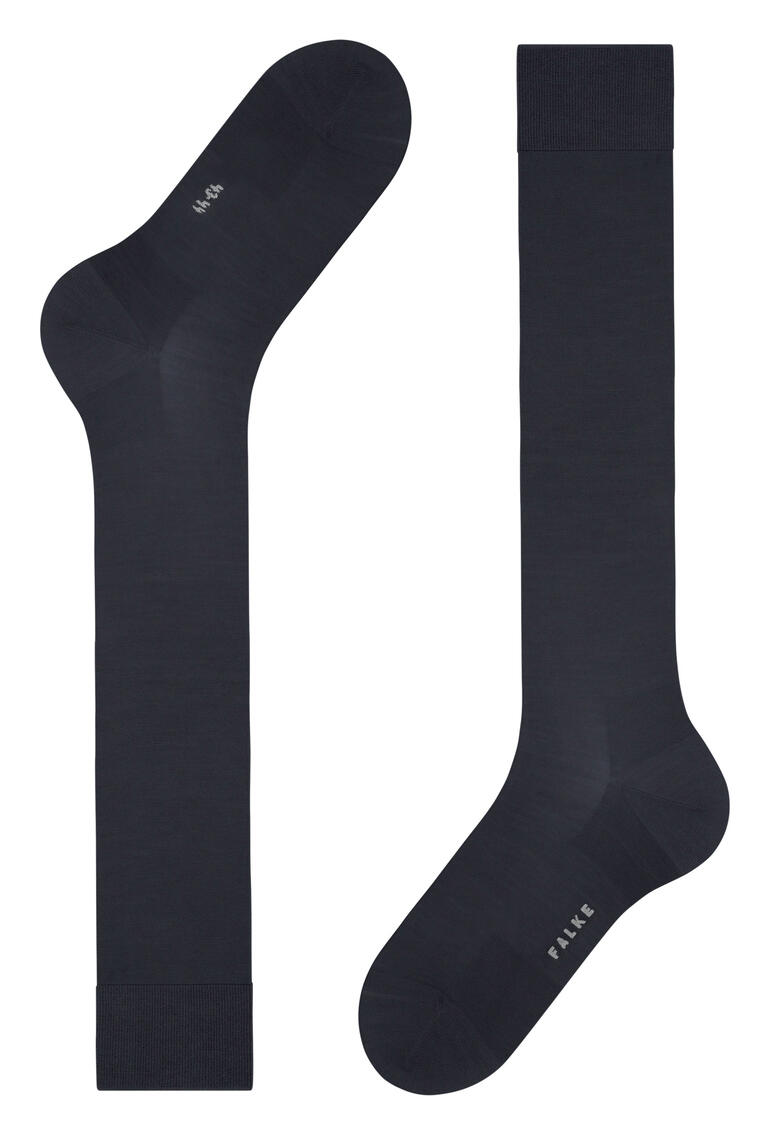 Zwarte FALKE ClimaWool sokken, voorkant.